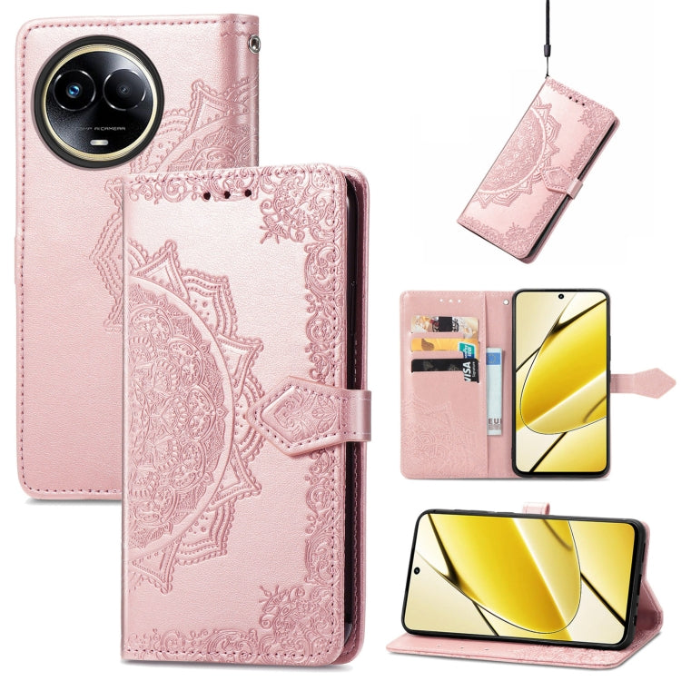 For Realme 11  5G Mandala Flower Embossed Leather Phone Case(Rose Gold) - Realme Cases by PMC TechLife | Online Shopping South Africa | PMC TechLife | Buy Now Pay Later Mobicred
