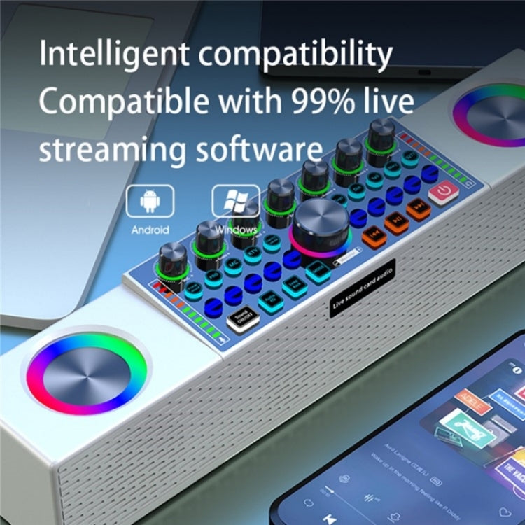 SY8 Live Sound Card All-in-one Machine Speaker Stereo Subwoofer With Mic(White) - Live Sound Effects Processors by PMC TechLife | Online Shopping South Africa | PMC TechLife | Buy Now Pay Later Mobicred