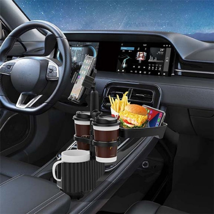 A06 Multifunctional Car Cup Mug Bottle Holder Mobile Phone Mount Stand Food Snack Tray Table(Grey) - Car Drink Holders by PMC Jewellery | Online Shopping South Africa | PMC Jewellery | Buy Now Pay Later Mobicred