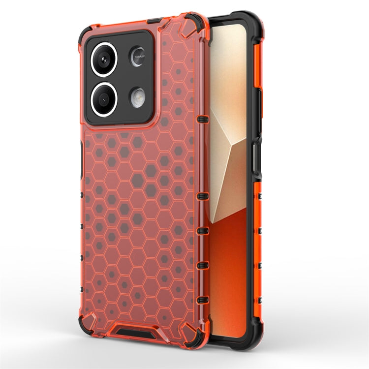 For Redmi Note 13 Shockproof Honeycomb Phone Case(Red) - Note 13 Cases by PMC Jewellery | Online Shopping South Africa | PMC Jewellery | Buy Now Pay Later Mobicred