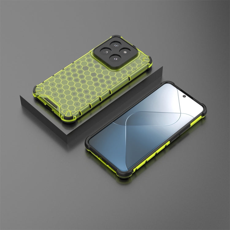 For Xiaomi 14 Pro Shockproof Honeycomb Phone Case(Green) - 14 Pro Cases by PMC Jewellery | Online Shopping South Africa | PMC Jewellery