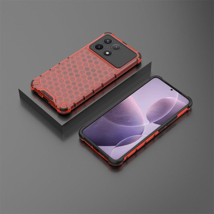 For Redmi K70 Shockproof Honeycomb Phone Case(Red) - Xiaomi Cases by PMC Jewellery | Online Shopping South Africa | PMC Jewellery