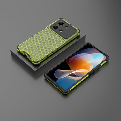 For Redmi Note 13R Pro Shockproof Honeycomb Phone Case(Green) - Xiaomi Cases by PMC Jewellery | Online Shopping South Africa | PMC Jewellery | Buy Now Pay Later Mobicred