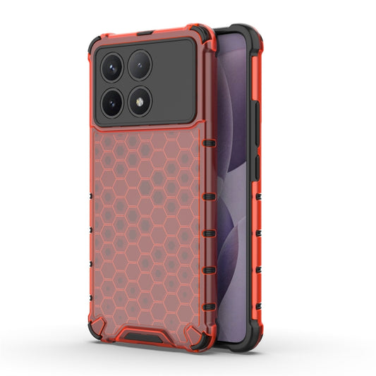 For Xiaomi Poco X6 Pro Shockproof Honeycomb Phone Case(Red) - Xiaomi Cases by PMC Jewellery | Online Shopping South Africa | PMC Jewellery | Buy Now Pay Later Mobicred