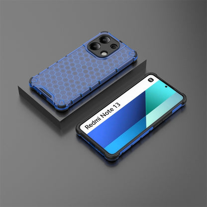 For Redmi Note 13 4G Global Shockproof Honeycomb Phone Case(Blue) - Xiaomi Cases by PMC Jewellery | Online Shopping South Africa | PMC Jewellery | Buy Now Pay Later Mobicred