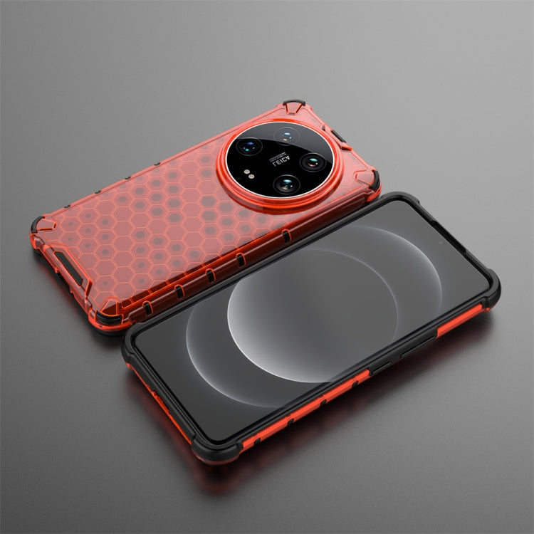 For Xiaomi 14 Ultra Shockproof Honeycomb Phone Case(Red) - 14 Ultra Cases by PMC TechLife | Online Shopping South Africa | PMC TechLife | Buy Now Pay Later Mobicred