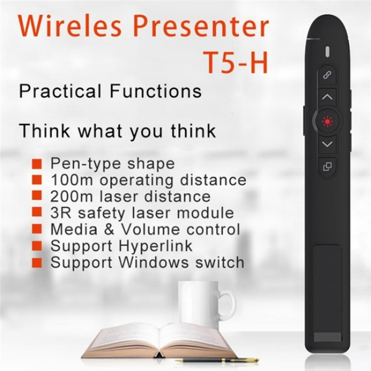 T5-H-L Red Laser Pointer Presentation Clicker 2.4GHz PPT Remote Control Presenter Flip Pen -  by PMC Jewellery | Online Shopping South Africa | PMC Jewellery | Buy Now Pay Later Mobicred