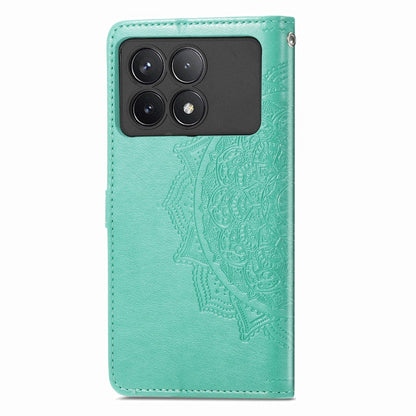 For Xiaomi Redmi K70 Mandala Flower Embossed Leather Phone Case(Green) - K70 Cases by PMC Jewellery | Online Shopping South Africa | PMC Jewellery | Buy Now Pay Later Mobicred