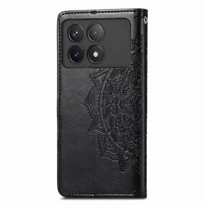 For Xiaomi Redmi K70 Mandala Flower Embossed Leather Phone Case(Black) - K70 Cases by PMC Jewellery | Online Shopping South Africa | PMC Jewellery | Buy Now Pay Later Mobicred