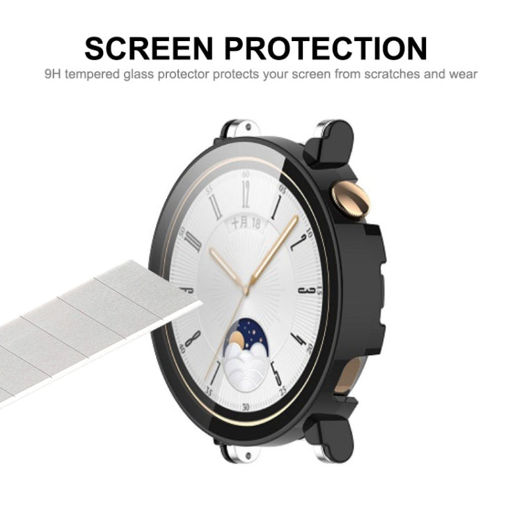 For Huawei Watch GT 4 46mm ENKAY Hat-Prince Full Coverage PC + Tempered Film Integrated Watch Protective Case(Black) - Watch Cases by ENKAY | Online Shopping South Africa | PMC Jewellery | Buy Now Pay Later Mobicred