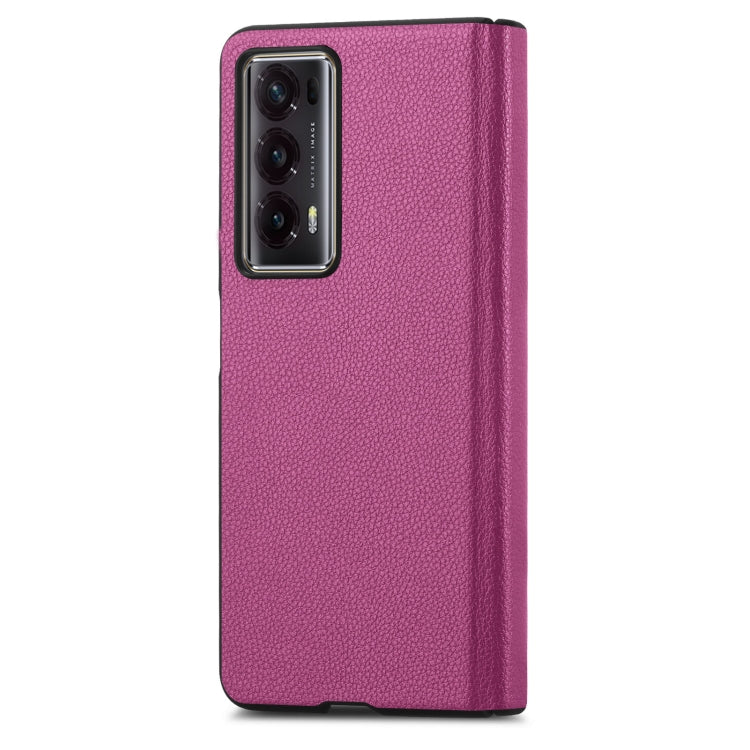 For Honor Magic V2 Litchi Magnetic Hinge Shockproof Phone Case(Rose) - Honor Cases by PMC Jewellery | Online Shopping South Africa | PMC Jewellery | Buy Now Pay Later Mobicred