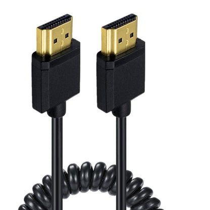 JUNSUNMAY 4K 60Hz HDMI Male to Male HDMI 2.0V Elbow Head Spring Cable, Length:1.2m(Straight) - Cable by JUNSUNMAY | Online Shopping South Africa | PMC Jewellery | Buy Now Pay Later Mobicred