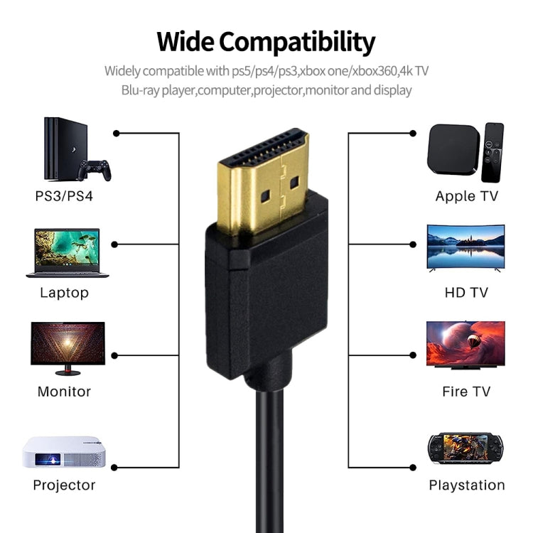 JUNSUNMAY 4K 60Hz HDMI Male to Male HDMI 2.0V Elbow Head Spring Cable, Length:1.2m(Straight) - Cable by JUNSUNMAY | Online Shopping South Africa | PMC Jewellery | Buy Now Pay Later Mobicred