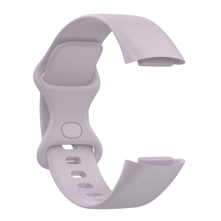 For Fitbit Charge 6 Solid Color Butterfly Buckle Silicone Watch Band, Size:L Size(Light Purple) - Watch Bands by PMC Jewellery | Online Shopping South Africa | PMC Jewellery | Buy Now Pay Later Mobicred