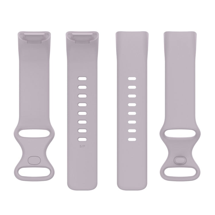 For Fitbit Charge 6 Solid Color Butterfly Buckle Silicone Watch Band, Size:L Size(Light Purple) - Watch Bands by PMC Jewellery | Online Shopping South Africa | PMC Jewellery | Buy Now Pay Later Mobicred