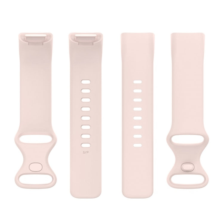 For Fitbit Charge 6 Solid Color Butterfly Buckle Silicone Watch Band, Size:S Size(Light Pink) - Watch Bands by PMC Jewellery | Online Shopping South Africa | PMC Jewellery | Buy Now Pay Later Mobicred