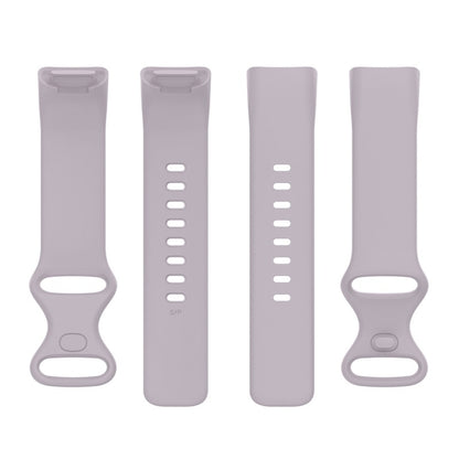 For Fitbit Charge 6 Solid Color Butterfly Buckle Silicone Watch Band, Size:S Size(Light Purple) - Watch Bands by PMC Jewellery | Online Shopping South Africa | PMC Jewellery | Buy Now Pay Later Mobicred