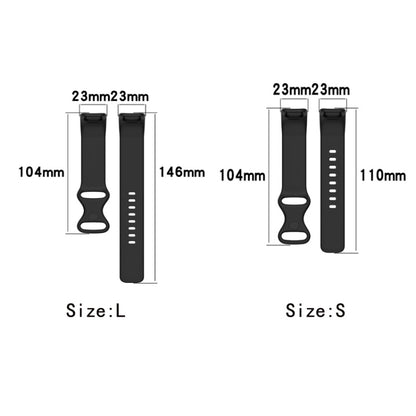 For Fitbit Charge 6 Solid Color Butterfly Buckle Silicone Watch Band, Size:L Size(Black) - Watch Bands by PMC Jewellery | Online Shopping South Africa | PMC Jewellery | Buy Now Pay Later Mobicred