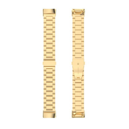 For Fitbit Charge 6 Three Beads Stainless Steel Metal Watch Band(Gold) - Watch Bands by PMC Jewellery | Online Shopping South Africa | PMC Jewellery | Buy Now Pay Later Mobicred