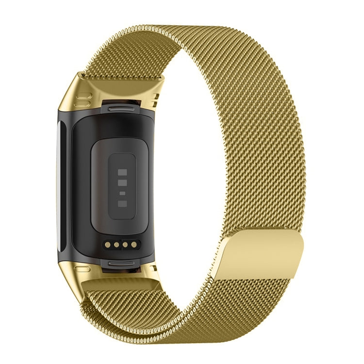 For Fitbit Charge 6 Milan Magnetic Metal Steel Mesh Watch Band(Gold) - Watch Bands by PMC Jewellery | Online Shopping South Africa | PMC Jewellery | Buy Now Pay Later Mobicred