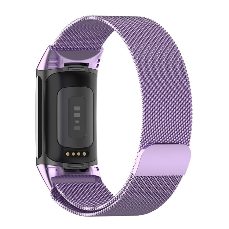 For Fitbit Charge 6 Milan Magnetic Metal Steel Mesh Watch Band(Purple) - Watch Bands by PMC Jewellery | Online Shopping South Africa | PMC Jewellery | Buy Now Pay Later Mobicred