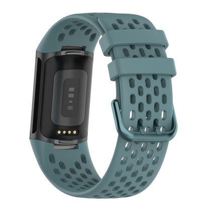 For Fitbit Charge 6 Solid Color Breathable Sports Silicone Watch Band(Blue) - Watch Bands by PMC Jewellery | Online Shopping South Africa | PMC Jewellery | Buy Now Pay Later Mobicred