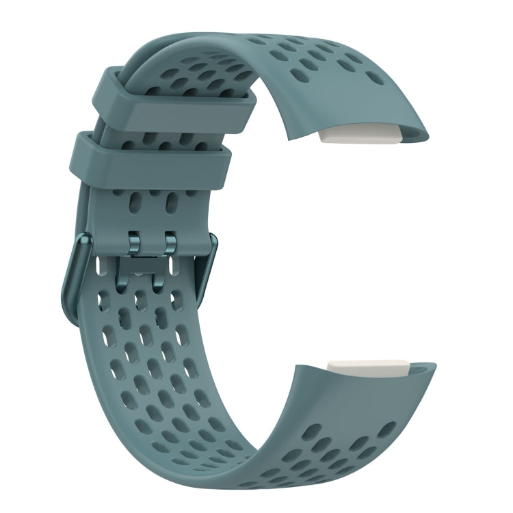 For Fitbit Charge 6 Solid Color Breathable Sports Silicone Watch Band(Blue) - Watch Bands by PMC Jewellery | Online Shopping South Africa | PMC Jewellery | Buy Now Pay Later Mobicred