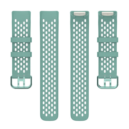 For Fitbit Charge 6 Solid Color Breathable Sports Silicone Watch Band(Pine Green) - Watch Bands by PMC Jewellery | Online Shopping South Africa | PMC Jewellery | Buy Now Pay Later Mobicred