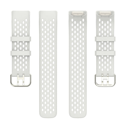 For Fitbit Charge 6 Solid Color Breathable Sports Silicone Watch Band(Starlight Color) - Watch Bands by PMC Jewellery | Online Shopping South Africa | PMC Jewellery | Buy Now Pay Later Mobicred