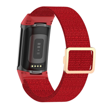 For Fitbit Charge 6 Elastic Nylon Braid Watch Band(Red) - Watch Bands by PMC Jewellery | Online Shopping South Africa | PMC Jewellery | Buy Now Pay Later Mobicred