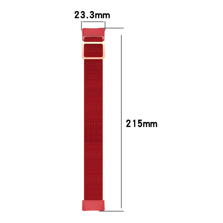 For Fitbit Charge 6 Elastic Nylon Braid Watch Band(Red) - Watch Bands by PMC Jewellery | Online Shopping South Africa | PMC Jewellery | Buy Now Pay Later Mobicred