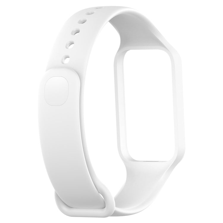 For Xiaomi Mi Band 8 Active Solid Color Integrated Silicone Watch Band(White) - free shipping - PMC TechLife - Order now!
