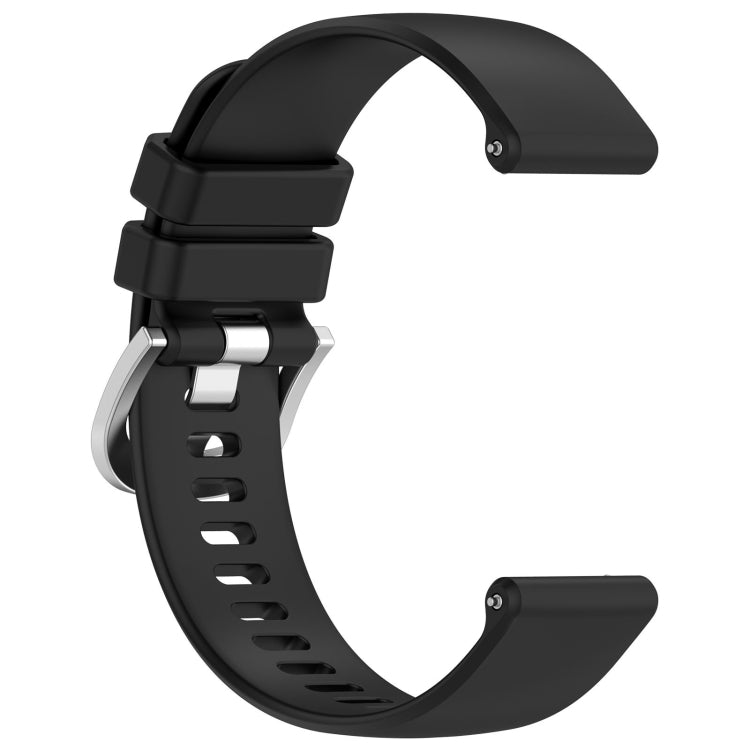 For Garmin Vivoactive 4S Liquid Glossy Silver Buckle Silicone Watch Band(Black) - free shipping - PMC TechLife - Order now!