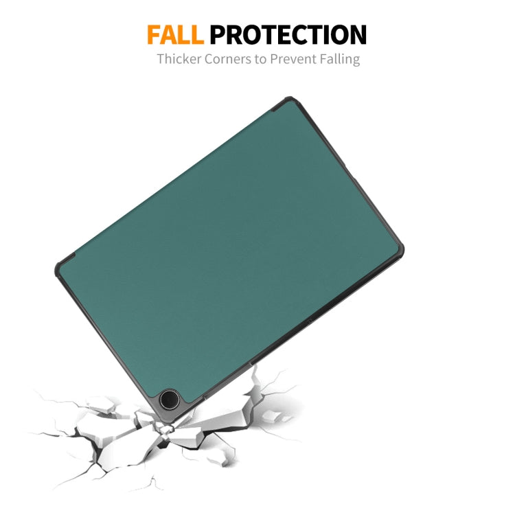 For Samsung Galaxy Tab A9+ 11.0 ENKAY Tri-fold Custer Texture Leather Smart Tablet Case(Dark Blue) - free shipping - PMc TechLife - Order now!
