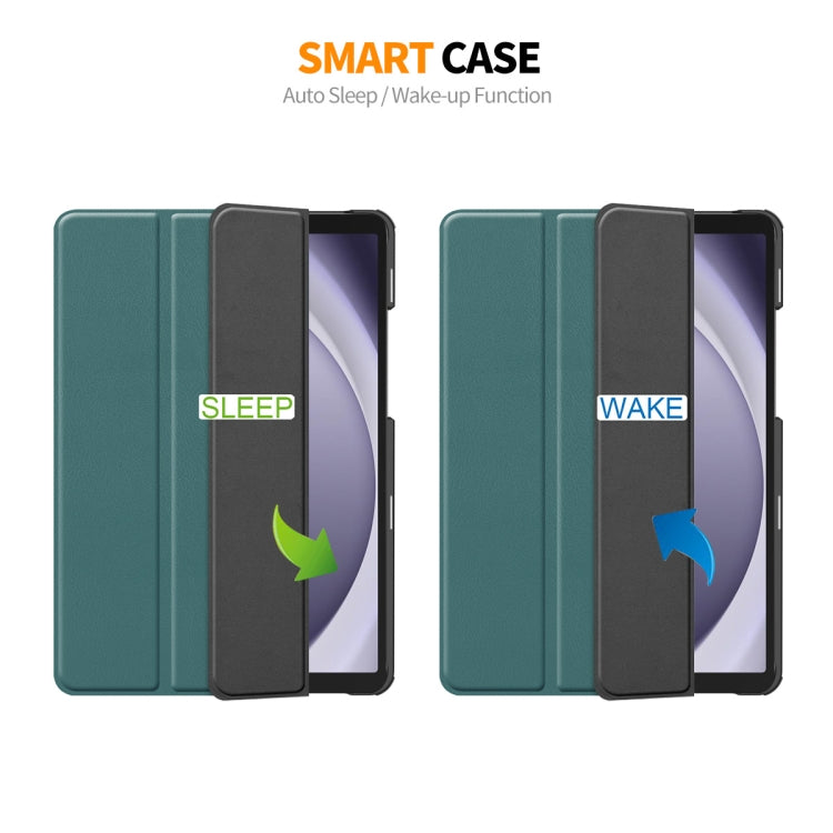 For Samsung Galaxy Tab A9+ 11.0 ENKAY Tri-fold Custer Texture Leather Smart Tablet Case(Light Blue) - free shipping - PMc TechLife - Order now!