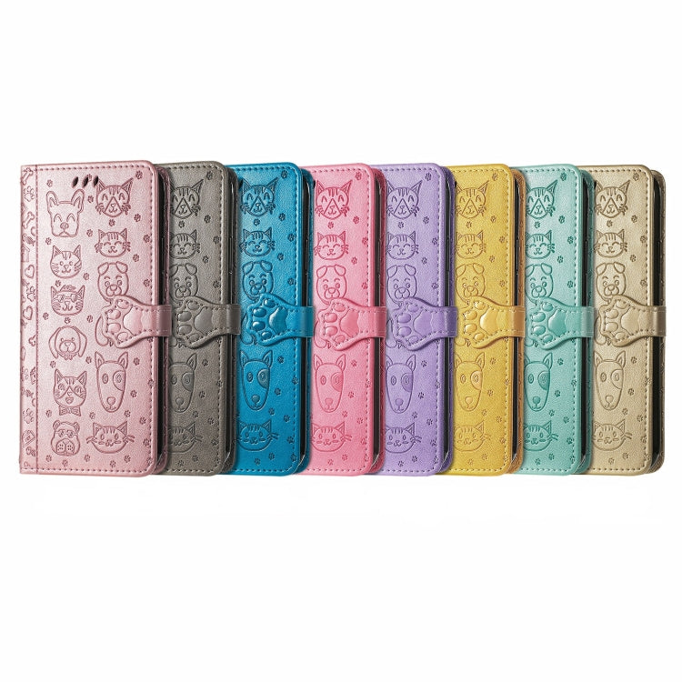 For Ulefone Note 15 Cat and Dog Embossed Leather Phone Case(Gold) - Ulefone Cases by PMC Jewellery | Online Shopping South Africa | PMC Jewellery | Buy Now Pay Later Mobicred