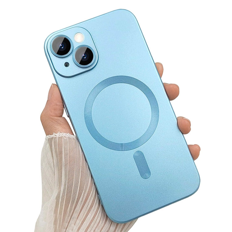 For iPhone 14 Plus ENKAY MagSafe Matte TPU Phone Case with Lens Film(Dark Blue) - iPhone 14 Plus Cases by ENKAY | Online Shopping South Africa | PMC Jewellery