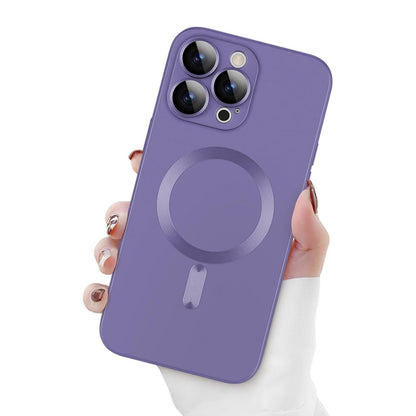 For iPhone 16 Pro Max ENKAY MagSafe Matte TPU Phone Case with Lens Film(Purple) - iPhone 16 Pro Max Cases by ENKAY | Online Shopping South Africa | PMC Jewellery | Buy Now Pay Later Mobicred