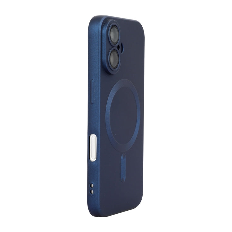 For iPhone 16 ENKAY MagSafe Matte TPU Phone Case with Lens Film(Dark Blue) - iPhone 16 Cases by ENKAY | Online Shopping South Africa | PMC Jewellery | Buy Now Pay Later Mobicred