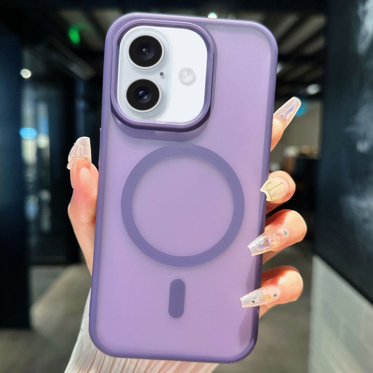 For iPhone 16 Plus Transparent TPU Hybrid PC Magsafe Phone Case(Purple) - iPhone 16 Plus Cases by PMC Jewellery | Online Shopping South Africa | PMC Jewellery | Buy Now Pay Later Mobicred