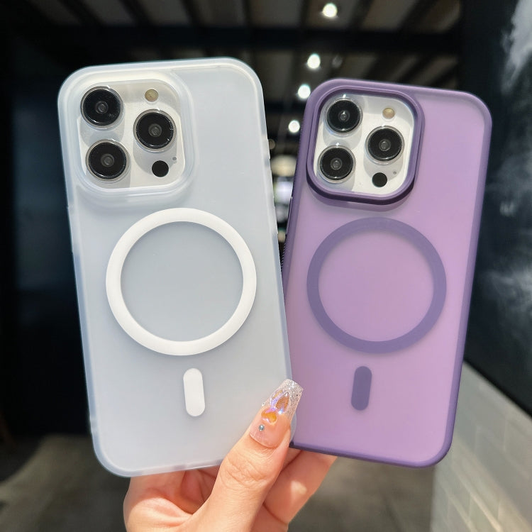 For iPhone 14 Plus Transparent TPU Hybrid PC Magsafe Phone Case(Grey) - iPhone 14 Plus Cases by PMC TechLife | Online Shopping South Africa | PMC TechLife