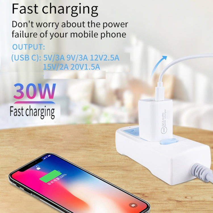 Single Port PD30W USB-C / Type-C Charger with Type-C to 8 Pin Data Cable US Plug - USB Charger by PMC Jewellery | Online Shopping South Africa | PMC Jewellery | Buy Now Pay Later Mobicred