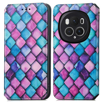 For Honor Magic6 Pro CaseNeo Colorful Magnetic Leather Phone Case(Purple Scales) - Honor Cases by PMC Jewellery | Online Shopping South Africa | PMC Jewellery | Buy Now Pay Later Mobicred