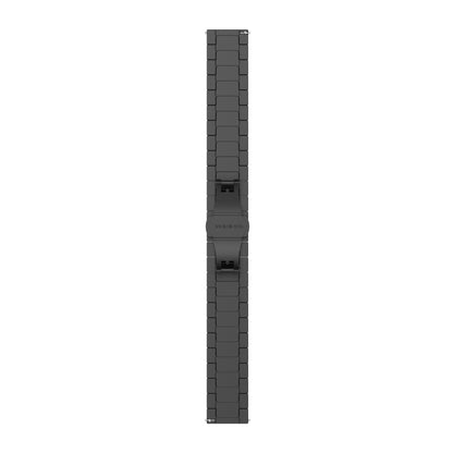 For Garmin Vivoactive 4S One Bead Butterfly Buckle Stainless Steel Metal Watch Band(Black) - Watch Bands by PMC Jewellery | Online Shopping South Africa | PMC Jewellery