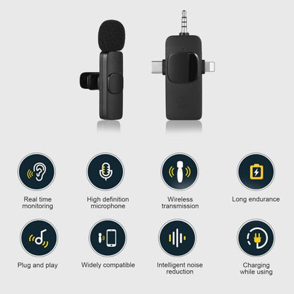 2 in 1 Wireless Lavalier Microphones for iPhone / Android - Microphone by PMC Jewellery | Online Shopping South Africa | PMC Jewellery | Buy Now Pay Later Mobicred