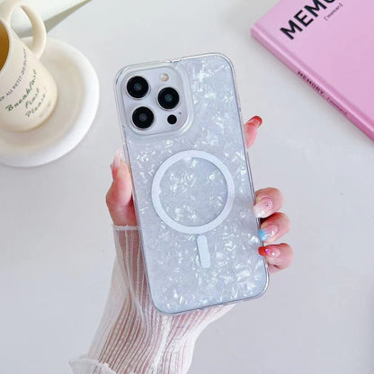 For iPhone 12 / 12 Pro Shell Texture MagSafe TPU Phone Case(White) - iPhone 12 / 12 Pro Cases by PMC Jewellery | Online Shopping South Africa | PMC Jewellery