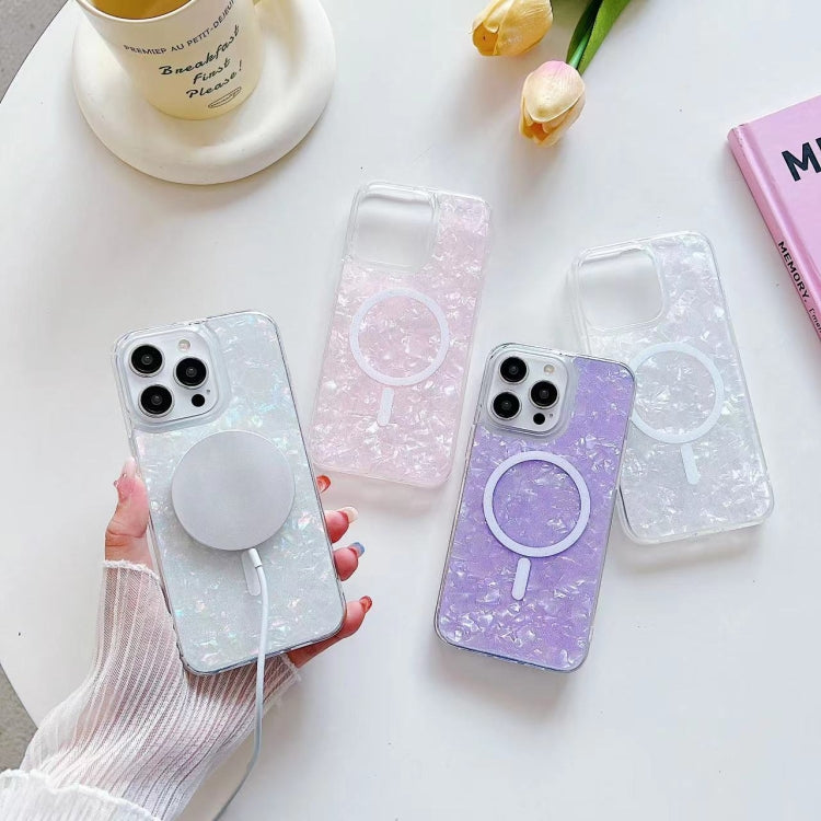 For iPhone 13 Pro Shell Texture MagSafe TPU Phone Case(Purple) - iPhone 13 Pro Cases by PMC TechLife | Online Shopping South Africa | PMC TechLife