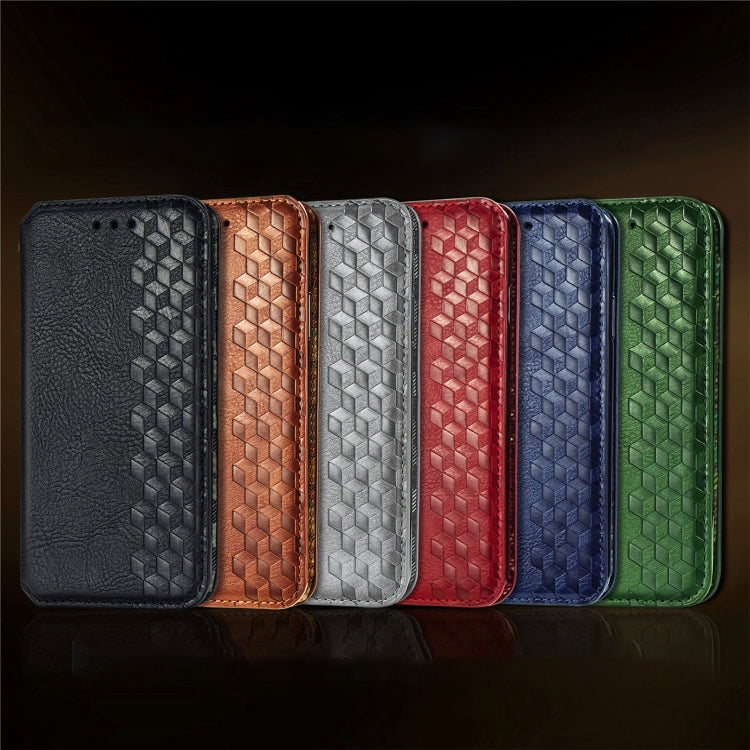 For Honor Magic6 Pro Cubic Grid Pressed Magnetic Leather Phone Case(Red) - free shipping - PMC Jewellery - Order now!