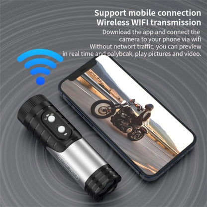 H68A HD 1080P WiFi Flashlight Waterproof Sports DV Camera Bike Motorcycle Helmet Camera(Silver) - Other Camera by PMC Jewellery | Online Shopping South Africa | PMC Jewellery | Buy Now Pay Later Mobicred