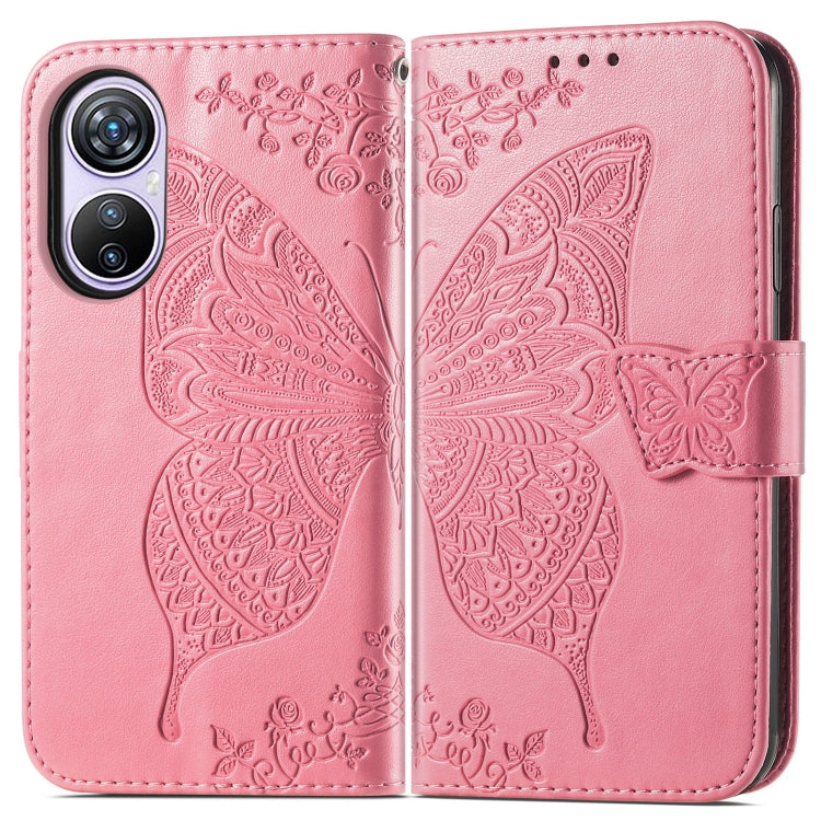 For Blackview A200 Pro Butterfly Love Flower Embossed Leather Phone Case(Pink) - More Brand by PMC Jewellery | Online Shopping South Africa | PMC Jewellery